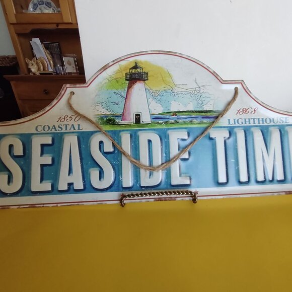 Decorative Coastal Time Lighthouse Sign New - Picture 1 of 7
